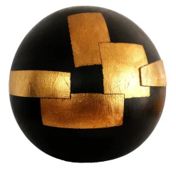 #65 Black Sphere with Gold Leaf Overlay