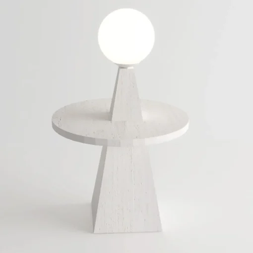 1512 Coffee Table and Floor Lamp in White Marble By Sissy Daniele