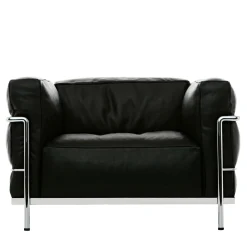 3 Fauteuil Grand Confort, Grand Modèle By Le Corbusier & Pierre Jeanneret & Charlotte Perriand - Graphite Leather