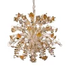 215 16-Light Floral Beige & Amber Chandelier