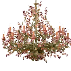 261 24-Light Floral Polychrome Chandelier