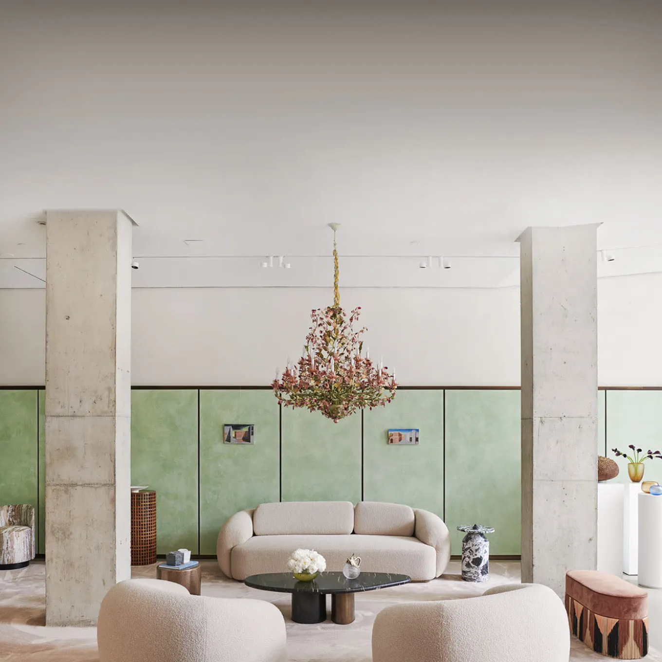 261 24-Light Floral Polychrome Chandelier