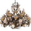 299 21+7-Light Floral Silvery Chandelier