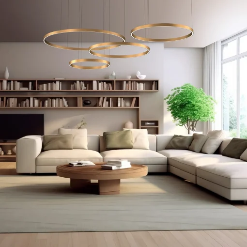 4- Profile Project 3 LEV Satin Gold Chandelier