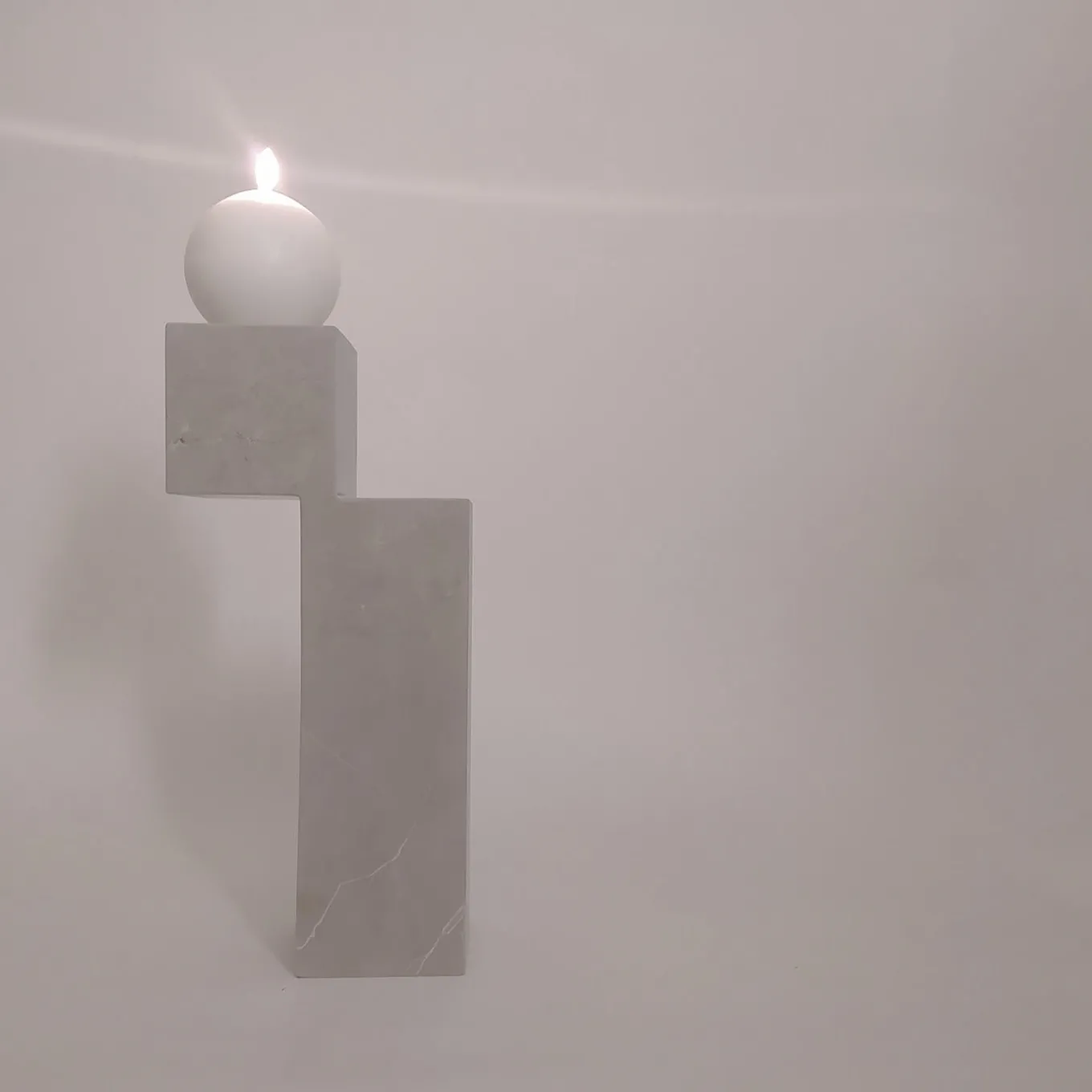 A White Natural Stone Candleholder