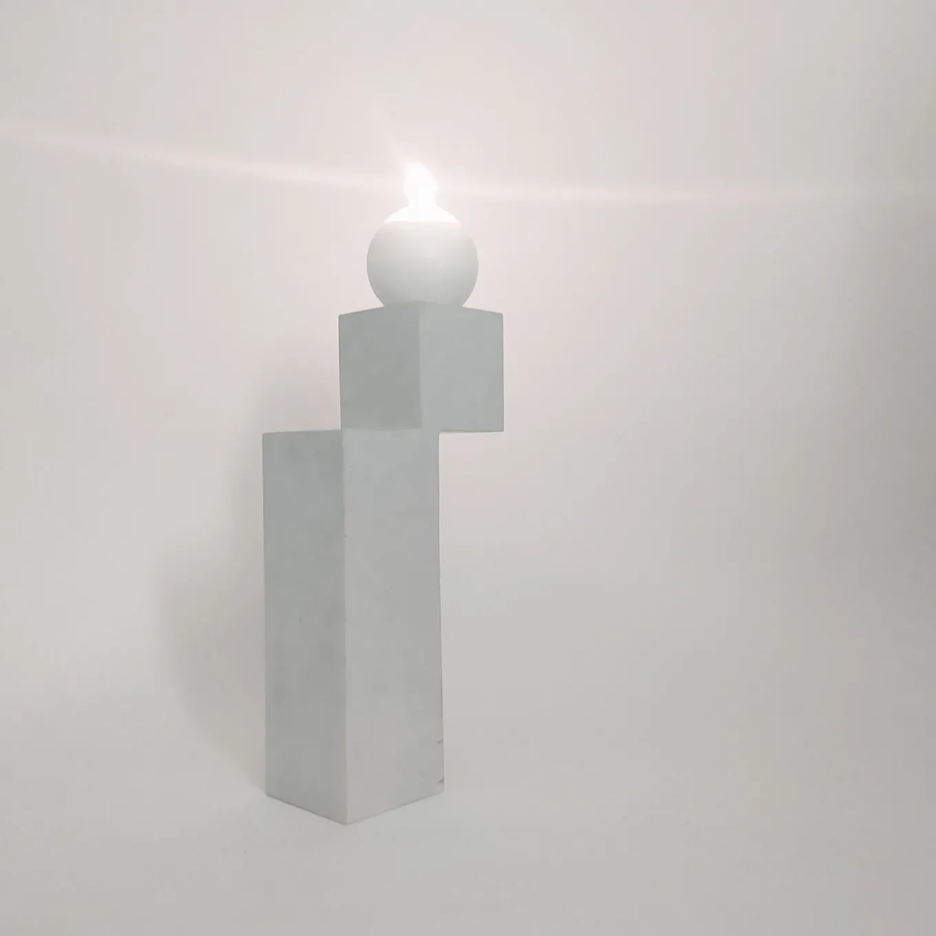 A White Natural Stone Candleholder