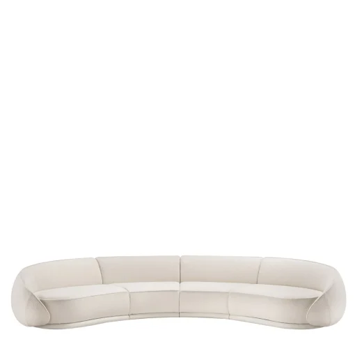 Abbracci 4-Module White Sofa by Lorenza Bozzoli