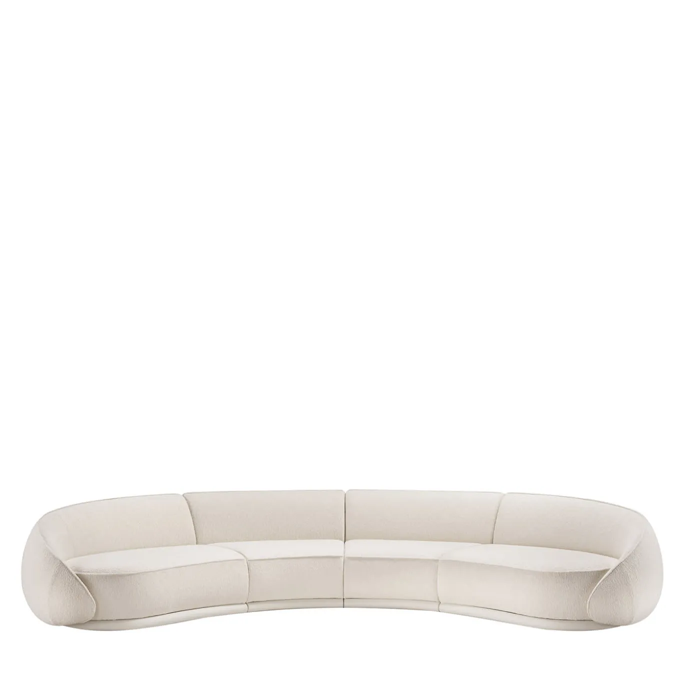Abbracci 4-Module White Sofa by Lorenza Bozzoli