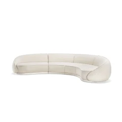 Abbracci 4-Module White Sofa by Lorenza Bozzoli