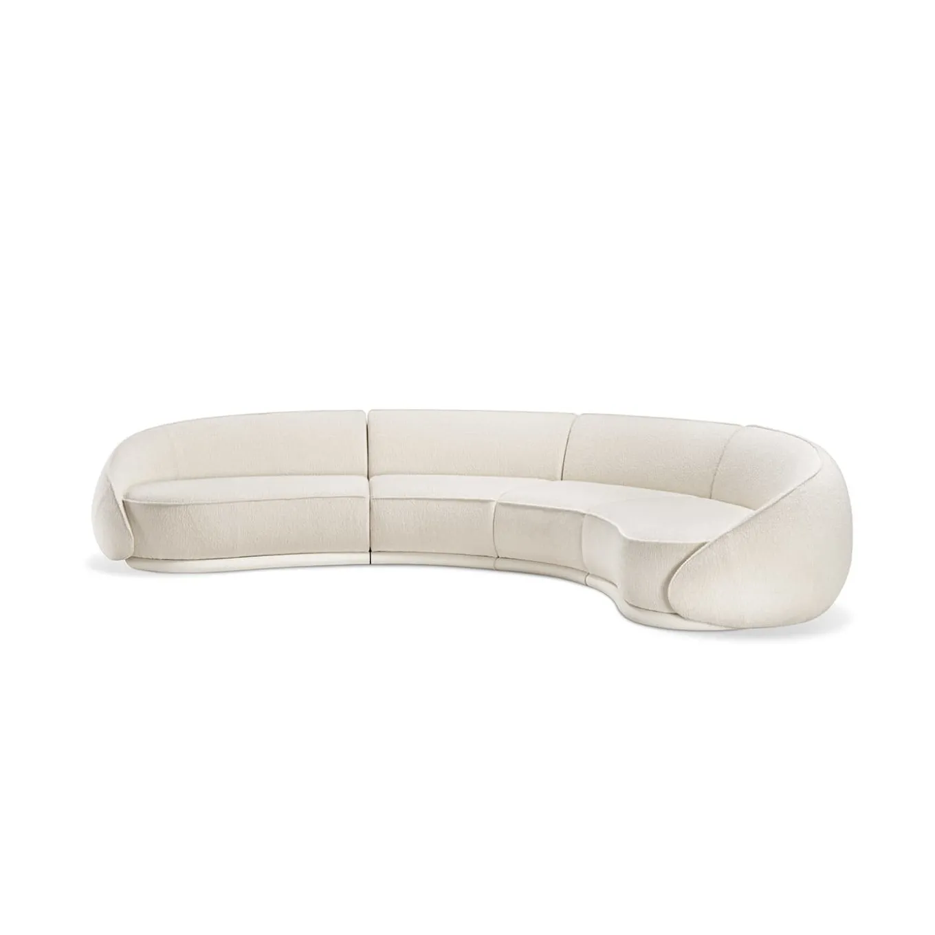 Abbracci 4-Module White Sofa by Lorenza Bozzoli