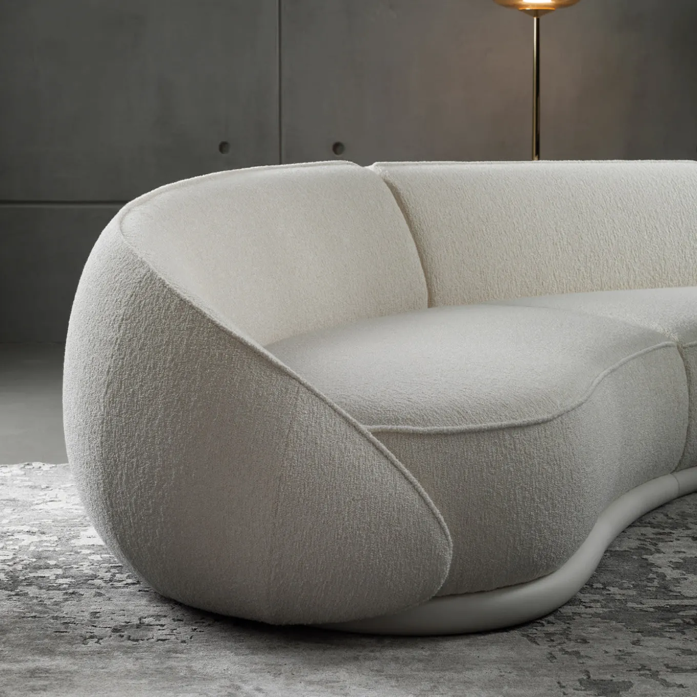 Abbracci 4-Module White Sofa by Lorenza Bozzoli