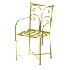 Acanta Wrought Iron Lime-Green Chair With Armrests