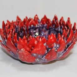 Acantha Red And Purple Ceramic Decorative Centerpiece
