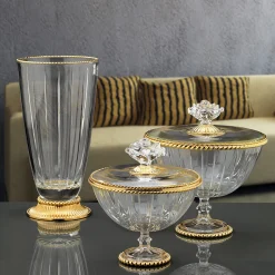 Accademia Glass Vase with 24K Golda