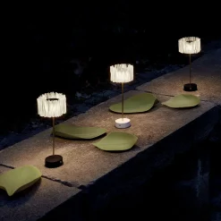 Accordéon Battery White Prisma Table Lamp by Marc Sadler