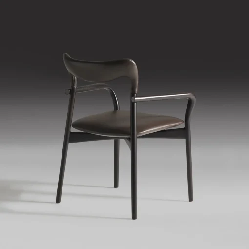 Achille Dark Leather Chair