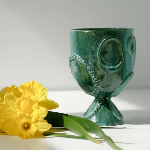 Acini Green Ceramic Vase Holder