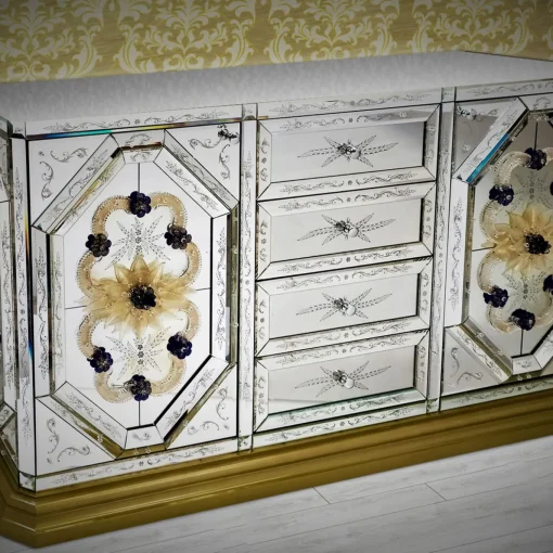 Afrodite Gold Murano Glass Dresser