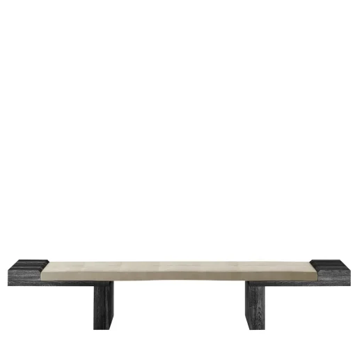 After All Timeless Stone Leather And Wood Bench
