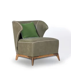 Agostina green leather armchair