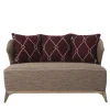 Agostina grey and bordeaux fabric small sofa