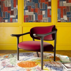Aida Brown & Ruby-Red Lounge Chair by Libero Rutilo