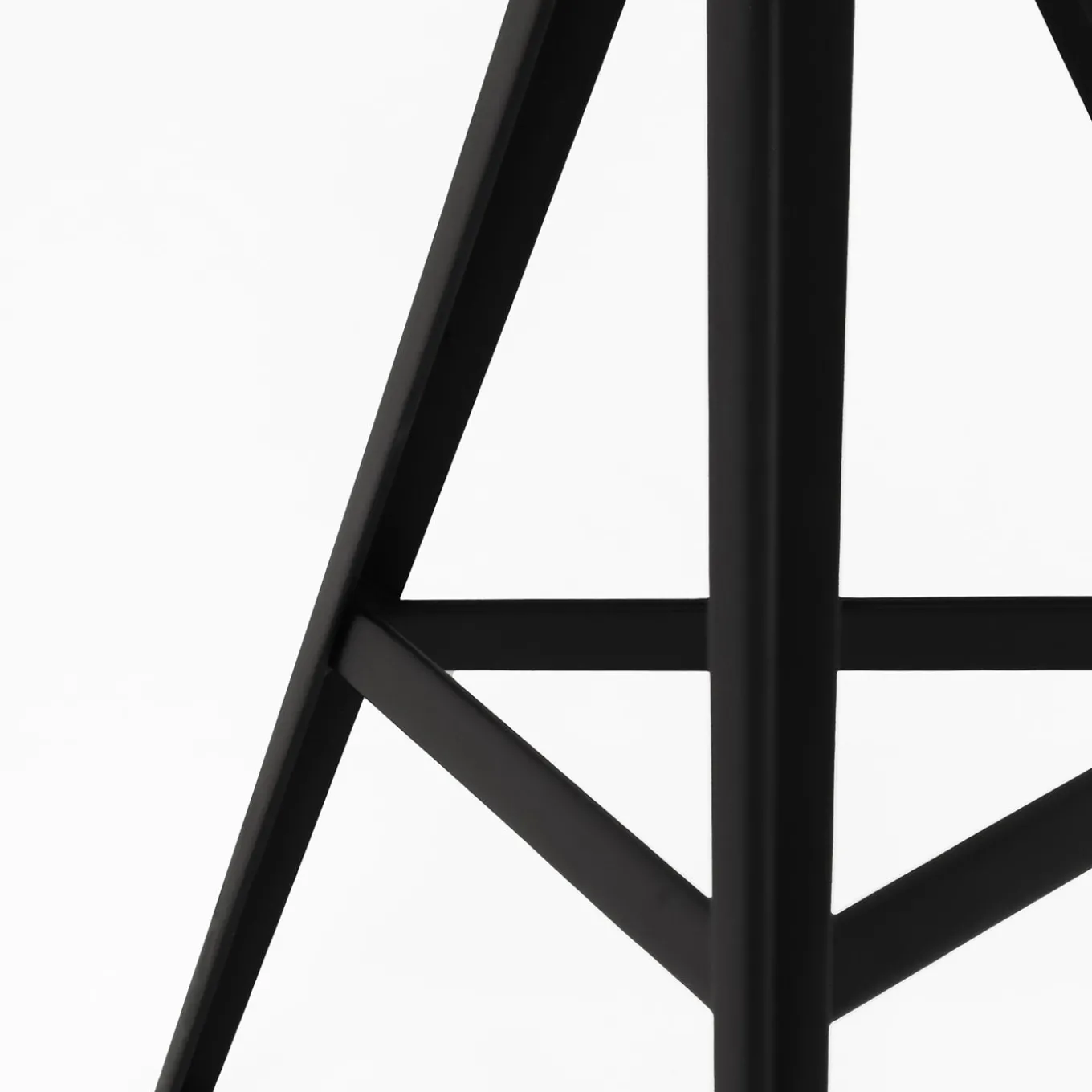 Aky 47 Round Black Ash & Metal Low Stool by Emilio Nanni