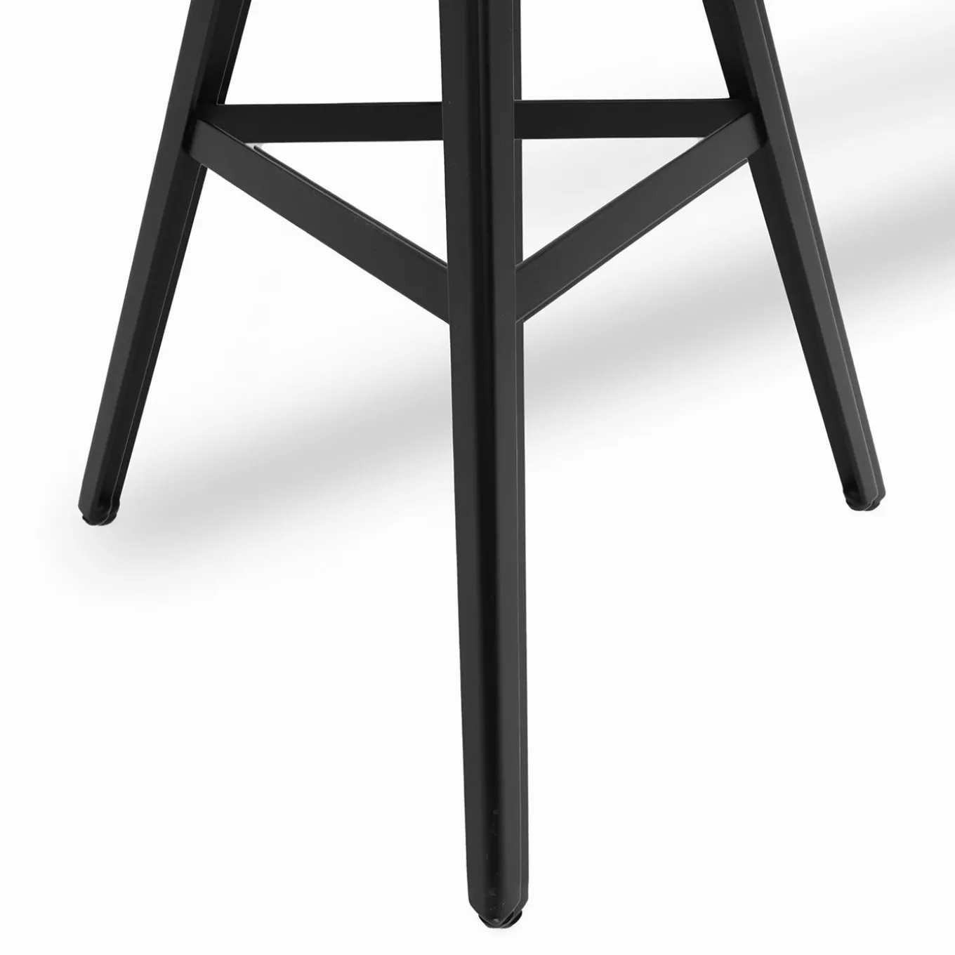 Aky 61 Round Black Ash & Metal Stool by Emilio Nanni
