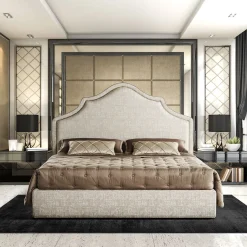 Alan Melange Taupe Double Bed