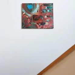 Alba e Pesci nel Mediterraneo 3-Tile Ceramic Decorative Panel