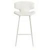 Albatros White Leather And Steel Bar Stool
