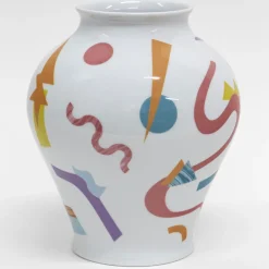 Alchimie Big Amphora Abstract Decor Porcelain Vase