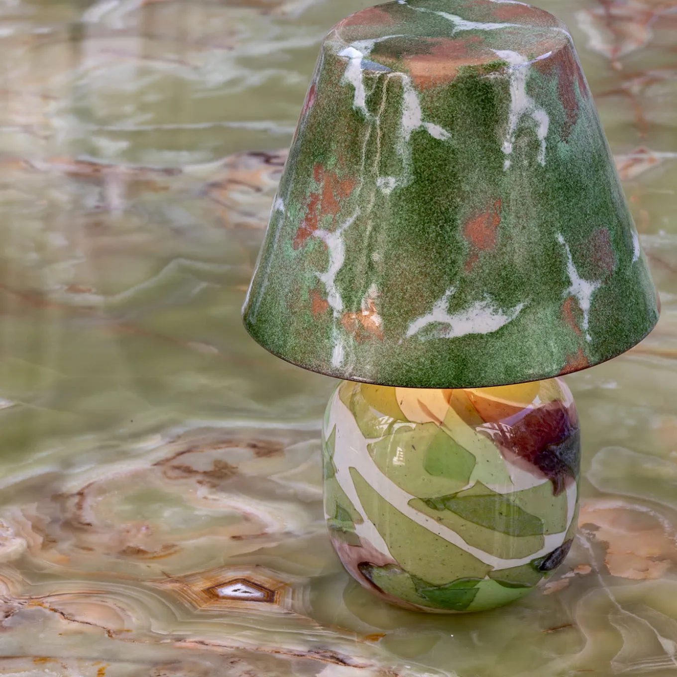 Alchimie Murano Glass Green Liberty Lamp