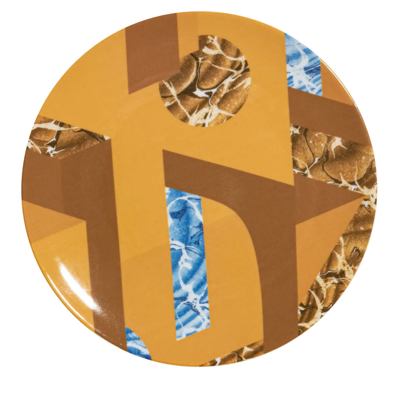Alchimie Set of 2 Porcelain Dessert Plate with Abstract Decor #2