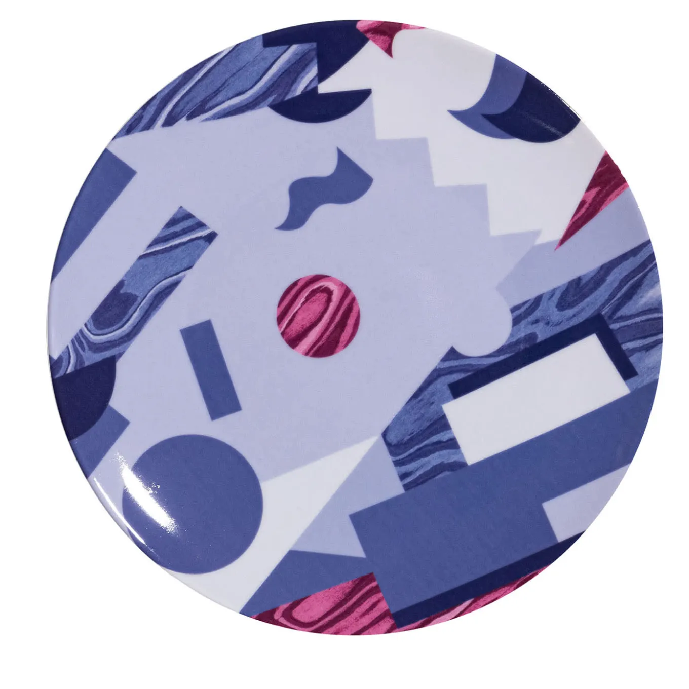 Alchimie Set of 2 Porcelain Dessert Plate with Abstract Decor #6