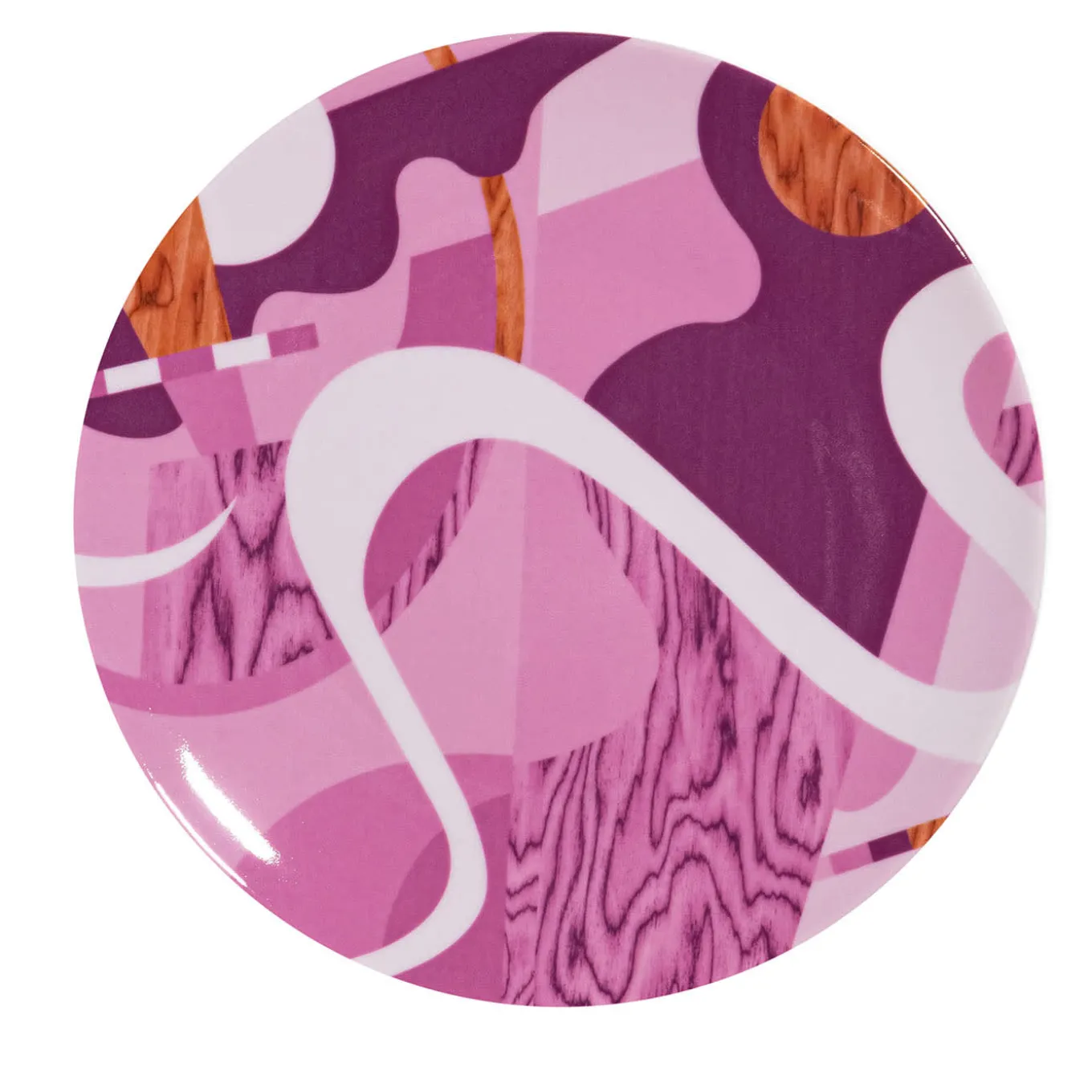 Alchimie Set of 2 Porcelain Dessert Plate with Abstract Decor#5