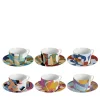 Alchimieset of 6 Porcelain Tea Cups with Abstract Decor