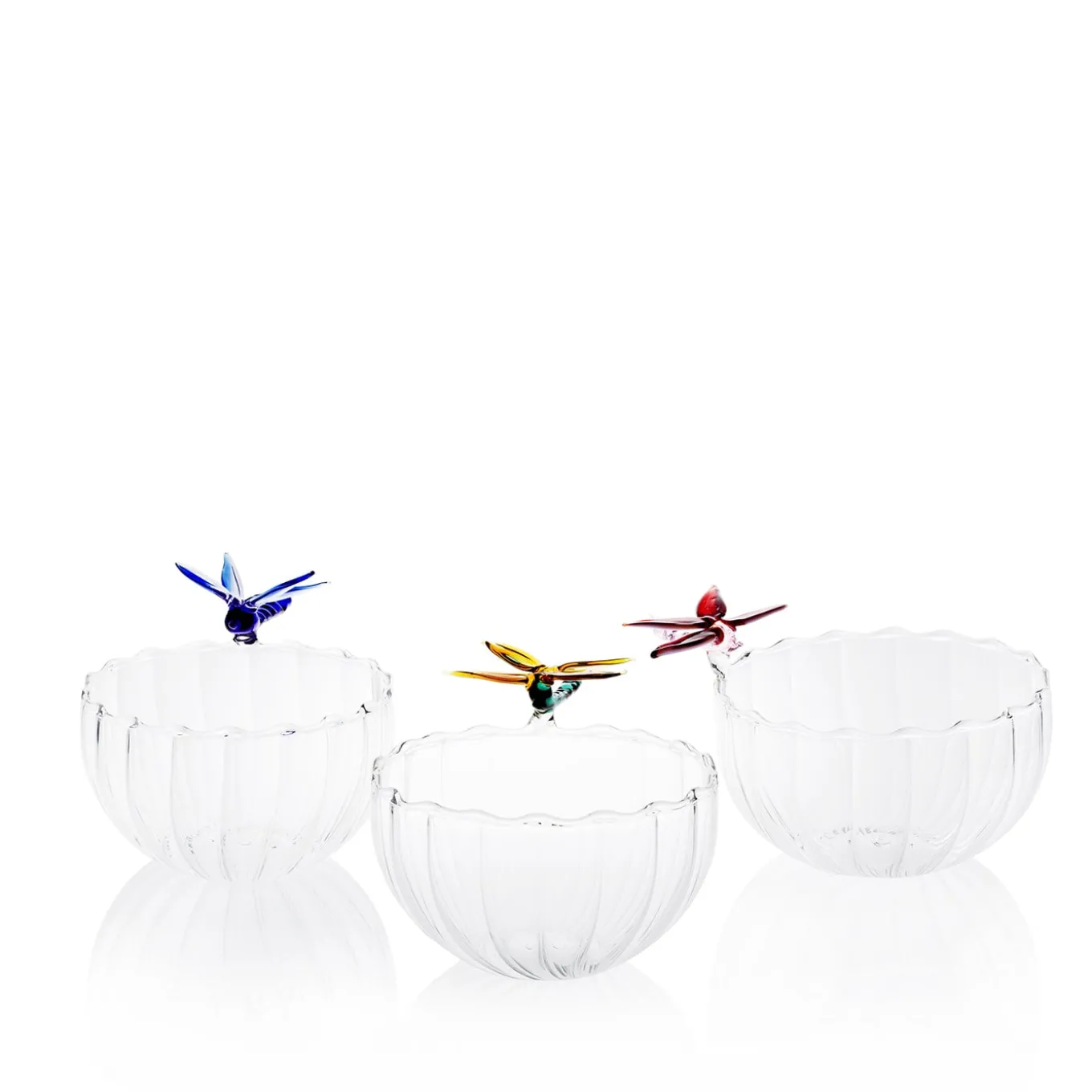 Ali in Volo Glass Bowl with Pink Dragonfly