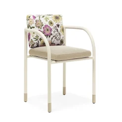 Aliya Cream Outdoor Dining Chair by Lorenza Bozzoli