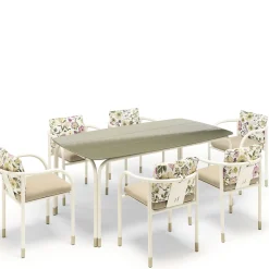 Aliya Cream Outdoor Dining Chair by Lorenza Bozzoli