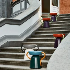 Allié Red Stool by Luca Nichetto