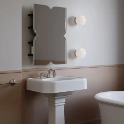 Allure Brass And Glossy White Opal Triplex Glass Wall Lamp