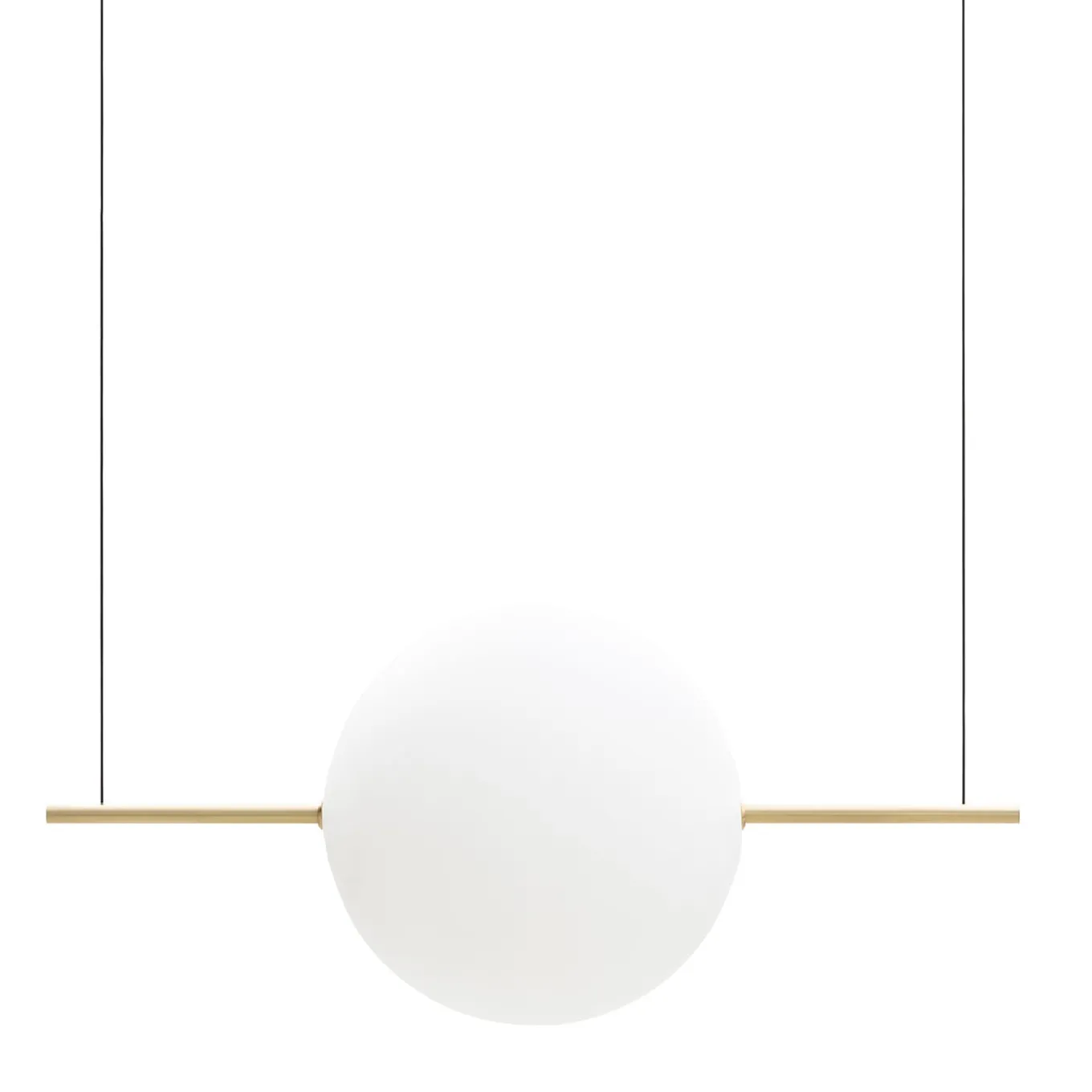 Alma Large Natural Brass & White Glass Single-Light Pendant Lamp