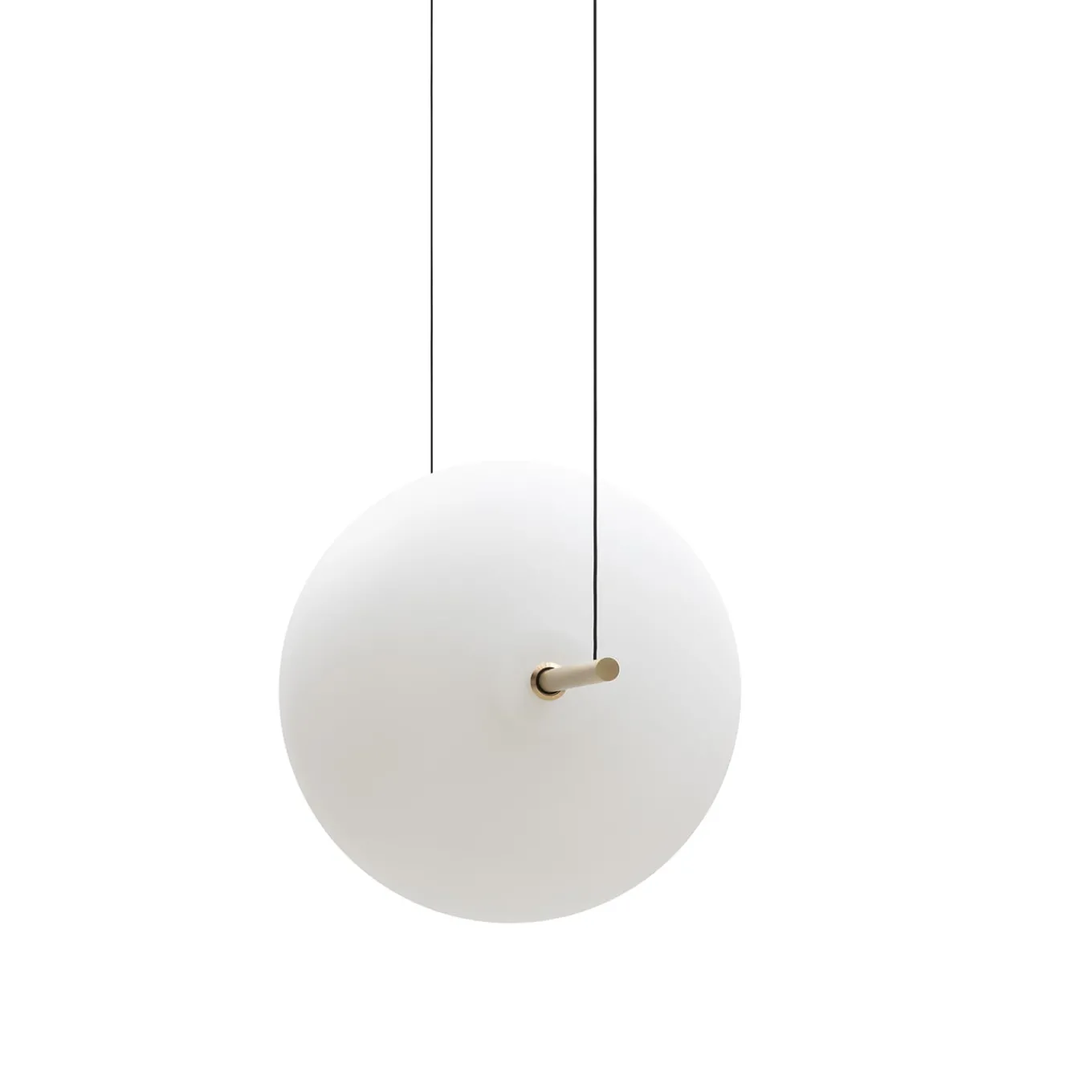 Alma Large Natural Brass & White Glass Single-Light Pendant Lamp