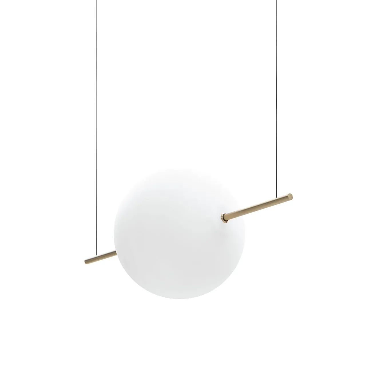 Alma Large Natural Brass & White Glass Single-Light Pendant Lamp