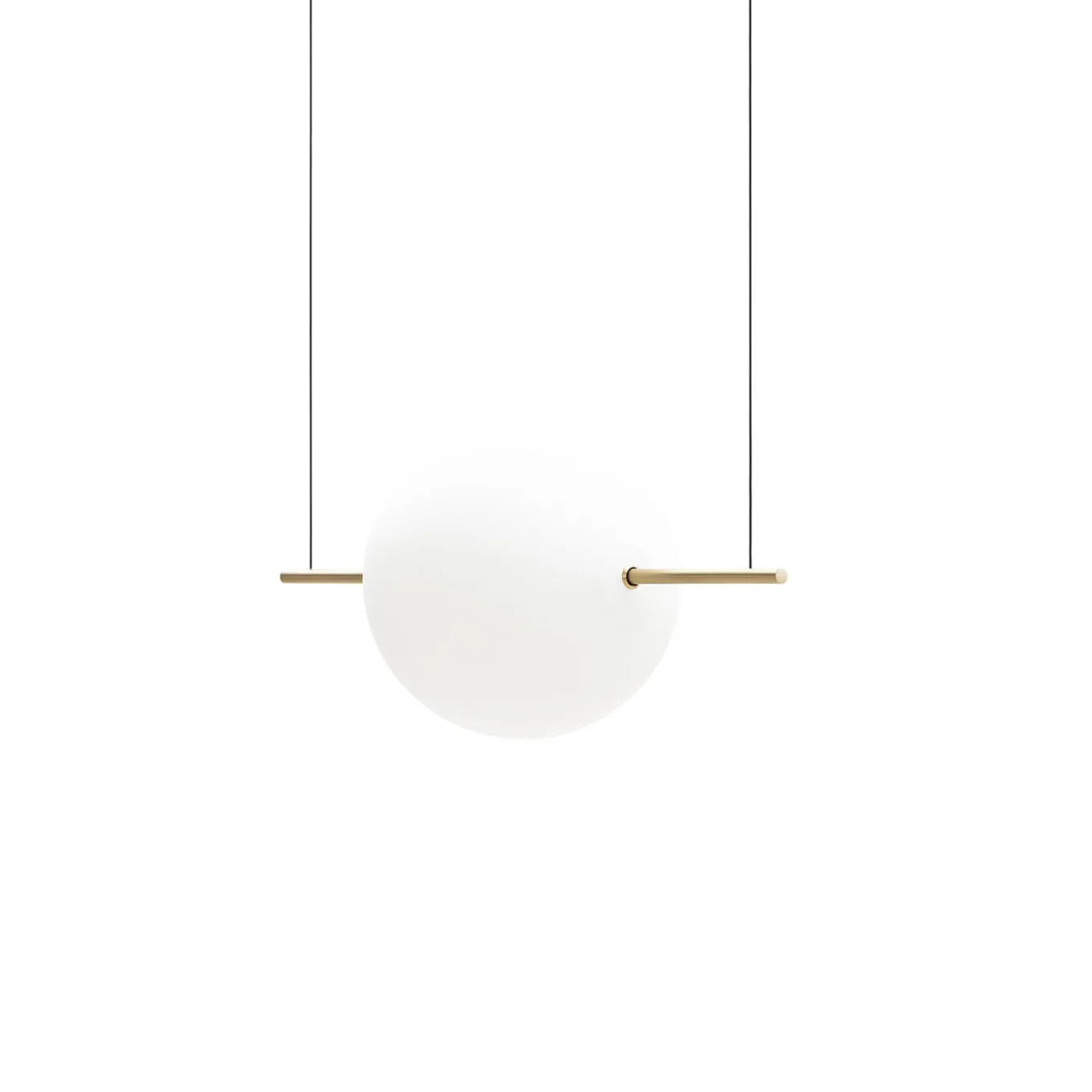 Alma Large Natural Brass & White Glass Single-Light Pendant Lamp