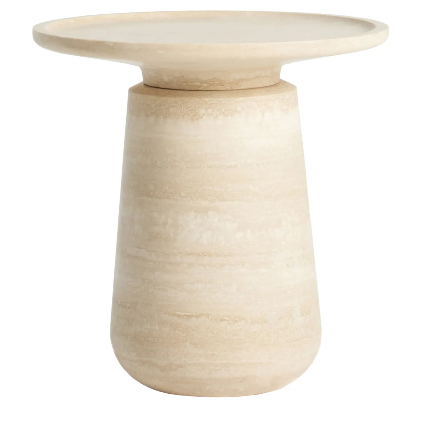 Altana Medium Travertine Side Table by Ivan Colominas