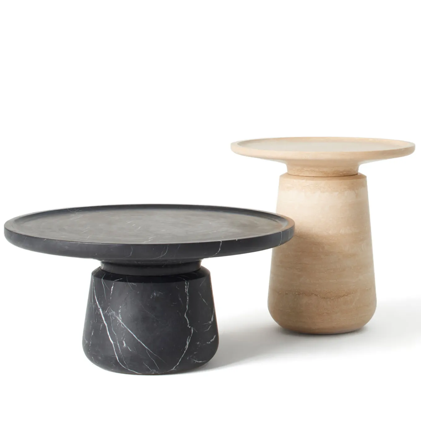 Altana Medium Travertine Side Table by Ivan Colominas