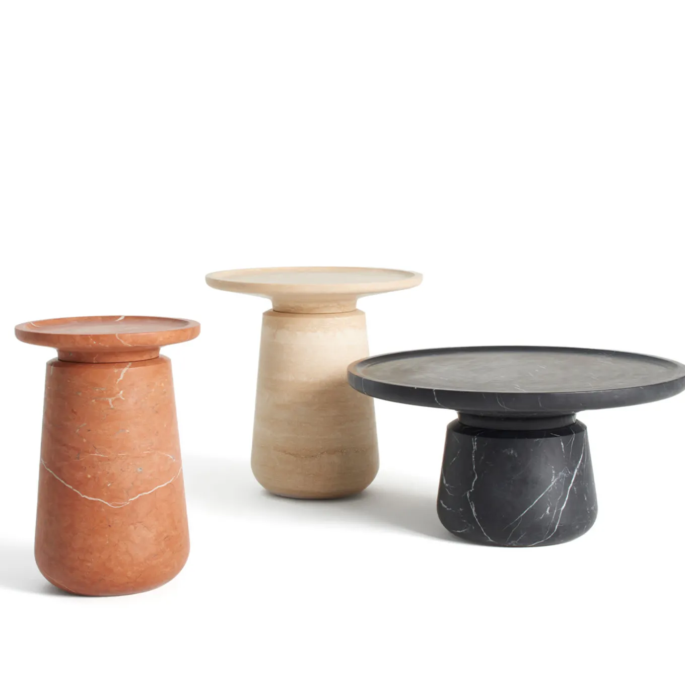 Altana Medium Travertine Side Table by Ivan Colominas