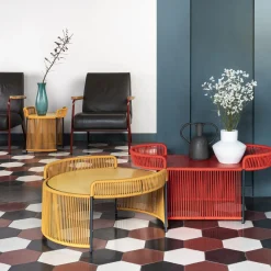 Altana Oval Red Coffee Table by Antonio De Marco